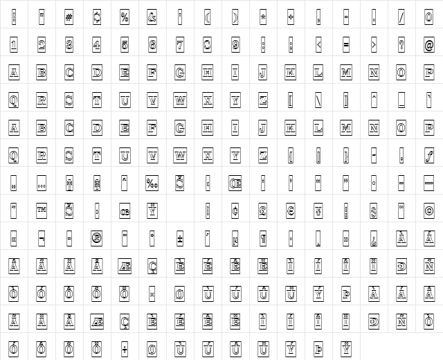 a_TrianglerCmOtl Regular Character Map a_TrianglerCmOtl Regular Character Map