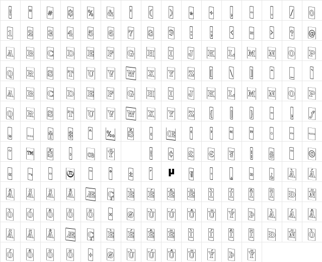a_TrianglerCmOtlDn Regular Character Map