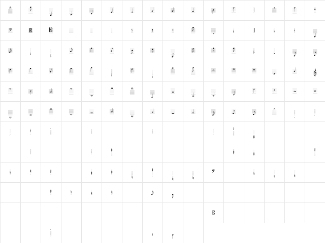 Lassus Regular Character Map