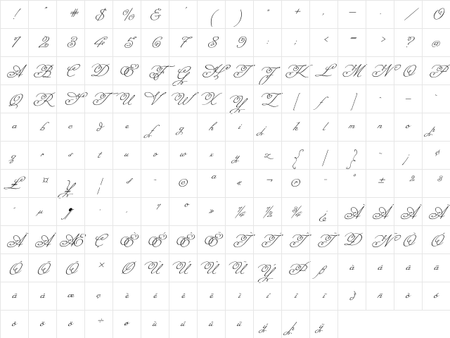 Miss Fajardose Regular Character Map