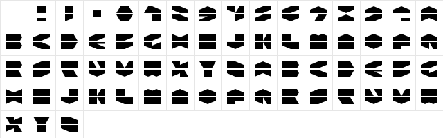 LDR HEXATRON Regular Character Map LDR HEXATRON Regular Character Map