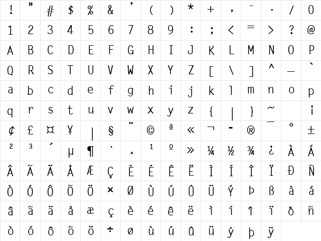 Lechter Bold Character Map Lechter Bold Character Map