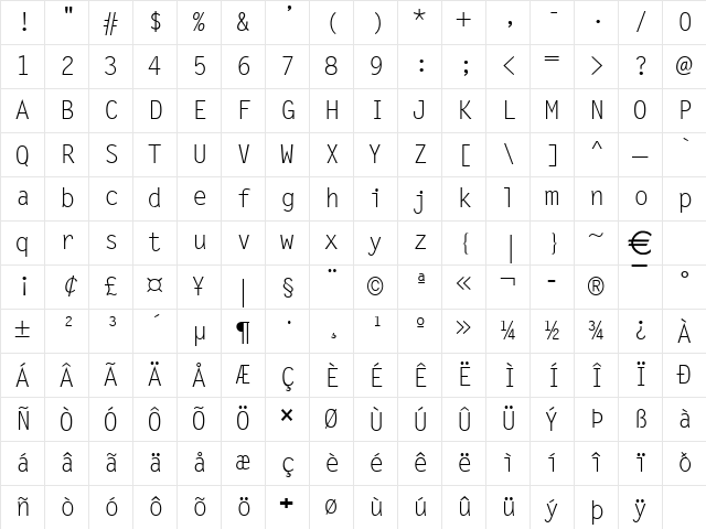 Lechter Normal Character Map Lechter Normal Character Map