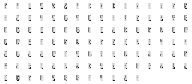 led16sgmnt Regular Character Map