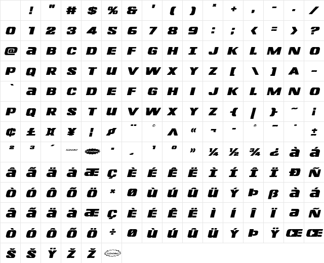 Left Hand Luke Expanded Italic Expanded Italic Character Map Left Hand Luke Expanded Italic Expanded Italic Character Map