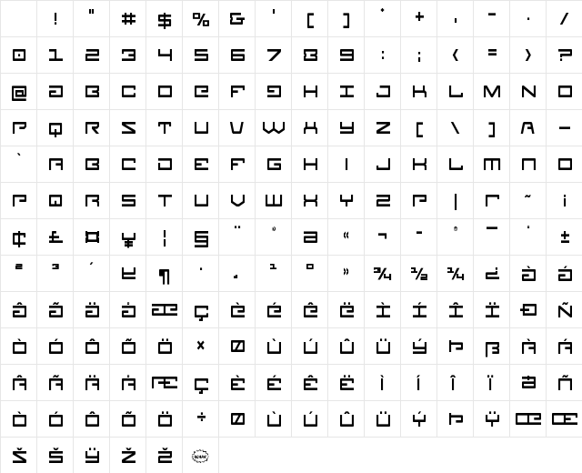 Legion Condensed Character Map Legion Condensed Character Map