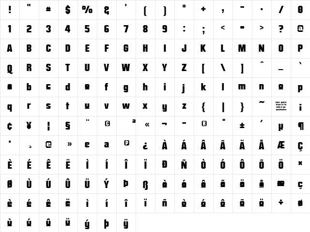 Mister Belvedere Upper Regular Character Map