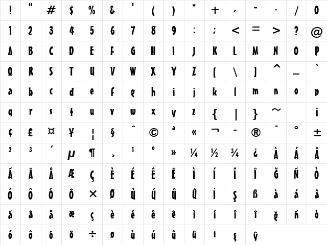MisterEarl BT Regular Character Map