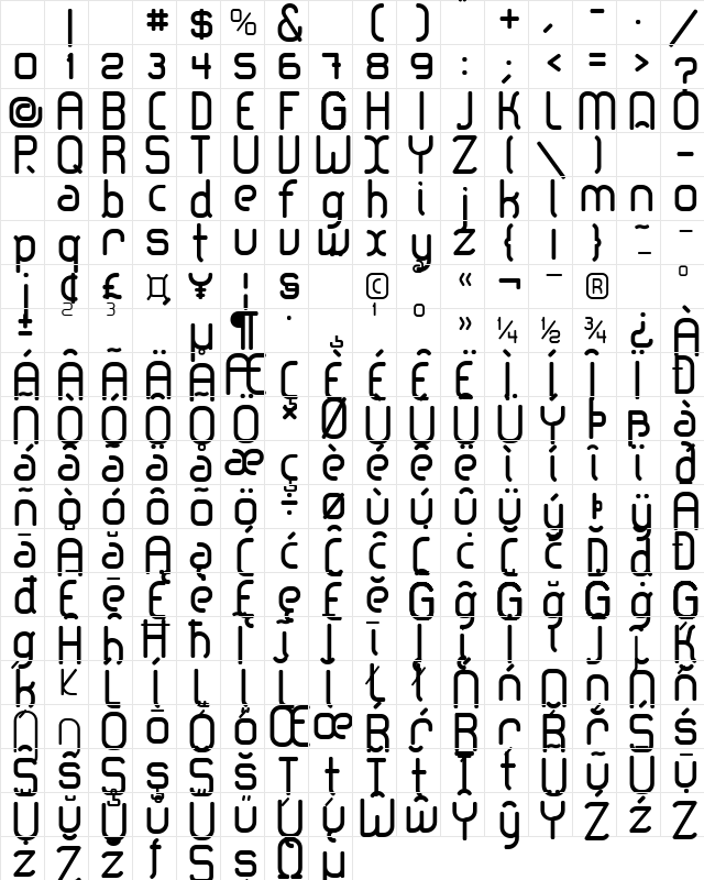 lerotica-regular Regular Character Map
