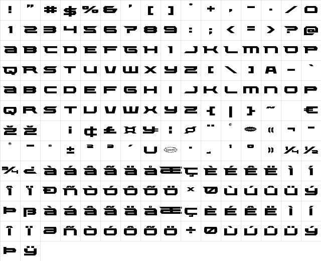 Lethal Force Expanded Expanded Character Map Lethal Force Expanded Expanded Character Map