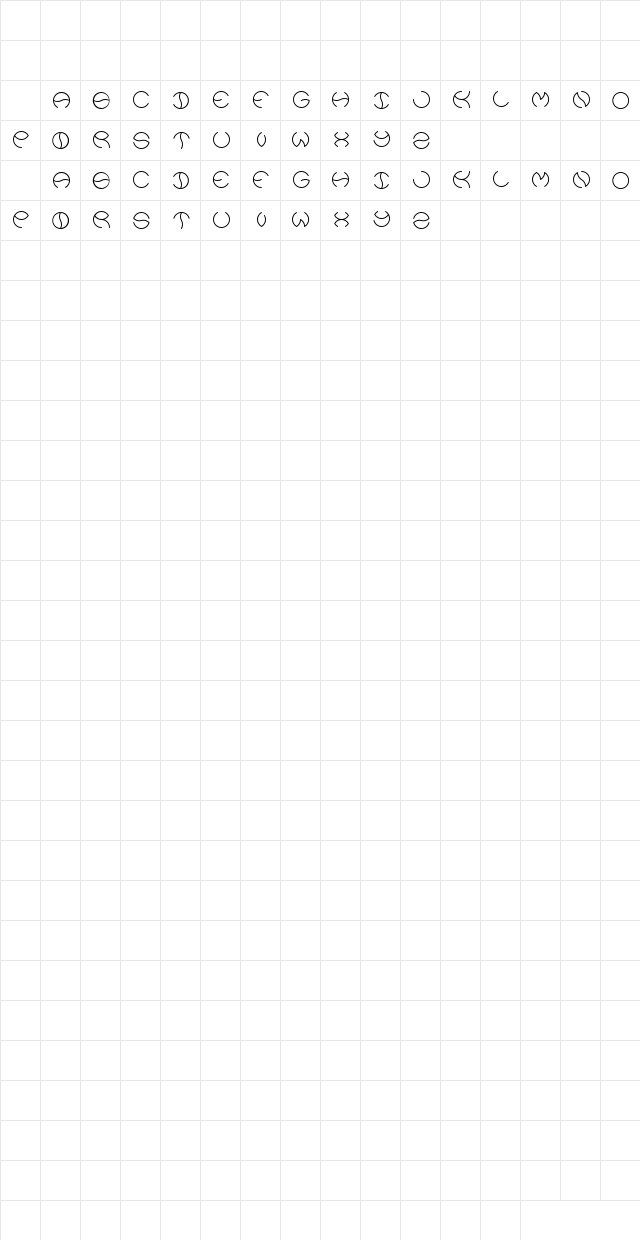 kristina Regular Character Map