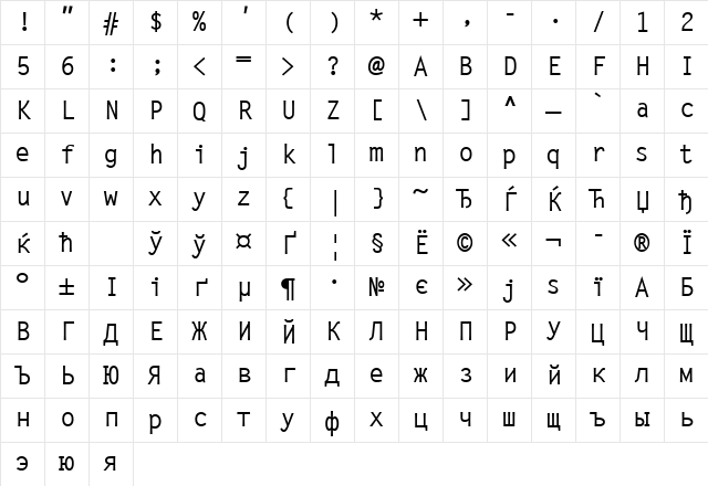LetterGotLCYMed Regular Character Map LetterGotLCYMed Regular Character Map