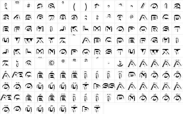 Letter Set A Character Map