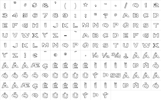 Letter Set B Character Map