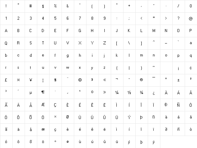 LeviWindows Regular Character Map LeviWindows Regular Character Map