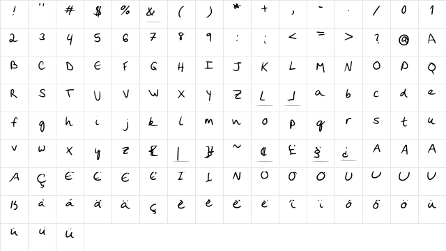 LeyFont Medium Character Map