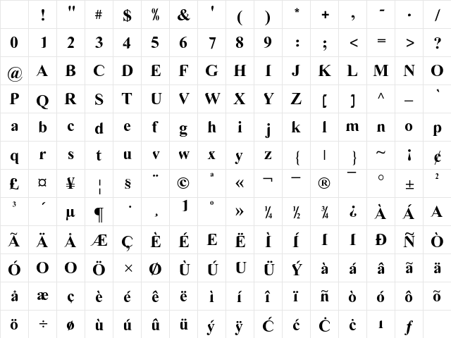 LGF Lovevelyn Regular Character Map