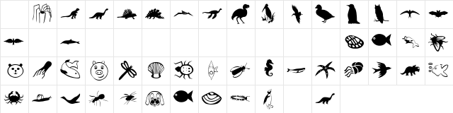 Kritter Bats Regular Character Map