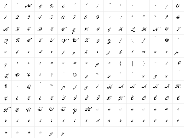 LHF Ephemera Regular Character Map LHF Ephemera Regular Character Map