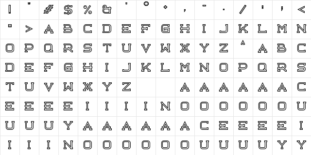 Libercity Outline Regular Character Map Libercity Outline Regular Character Map