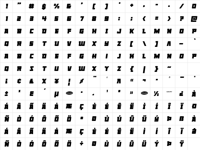 Liberty Legion Semi-Italic Semi-Italic Character Map Liberty Legion Semi-Italic Semi-Italic Character Map