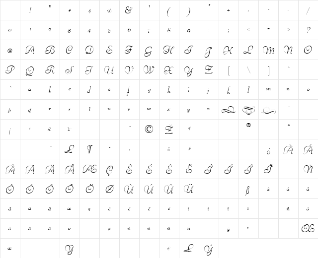 Liberty Regular Character Map Liberty Regular Character Map