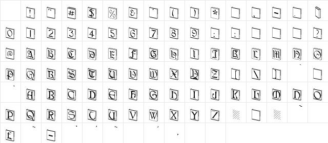 Library Italic Character Map