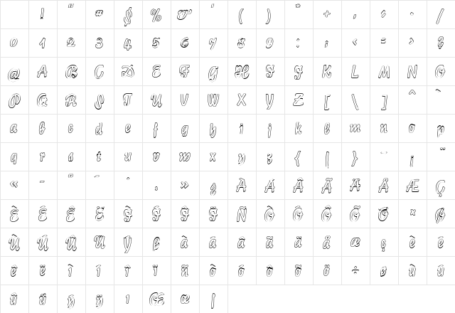Lichte Graphic CAT Regular Character Map Lichte Graphic CAT Regular Character Map