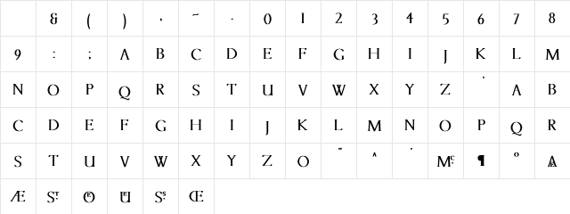 Lichtner Bold Character Map Lichtner Bold Character Map