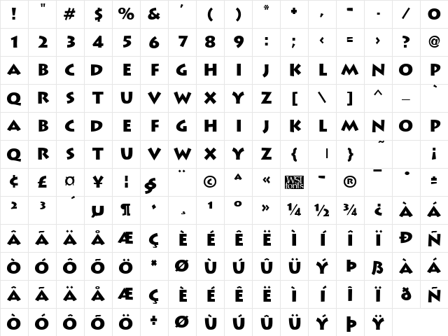 LiddieBlack Regular Character Map