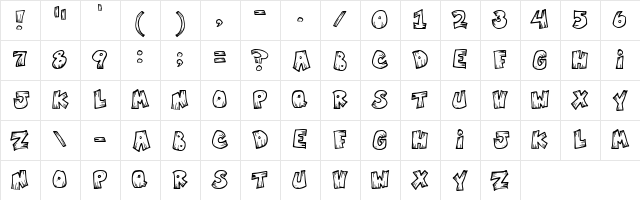 MisterVampire Regular Character Map