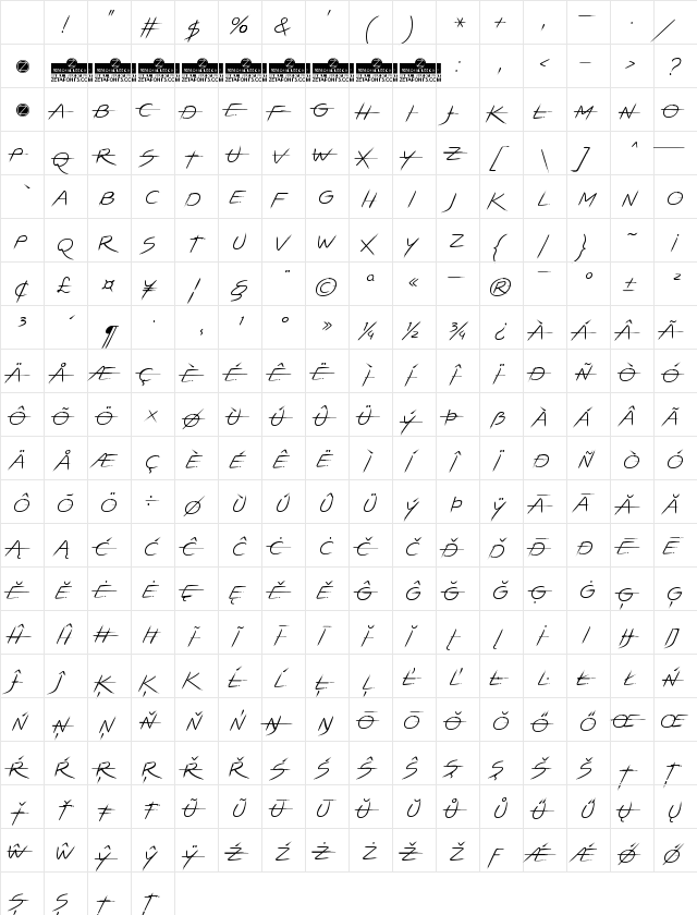 LIGHTSTRIKE Regular Character Map LIGHTSTRIKE Regular Character Map
