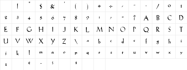 LilHvy Regular Character Map LilHvy Regular Character Map