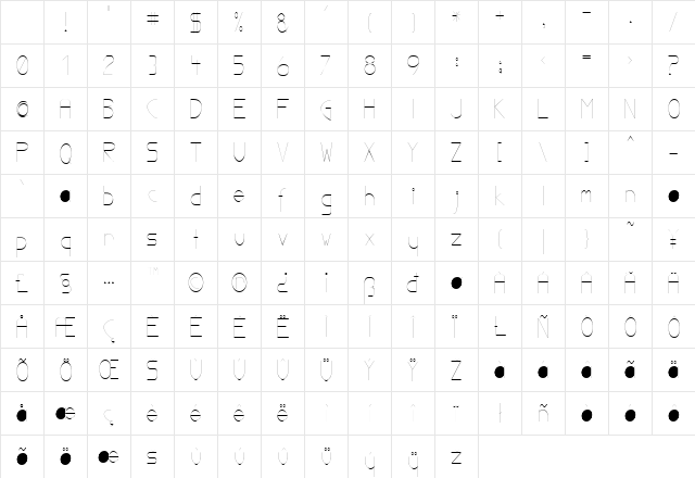 Linea Normal Character Map Linea Normal Character Map