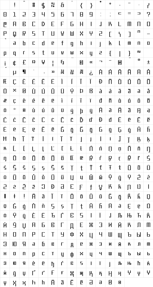 Linerama Bold Character Map Linerama Bold Character Map