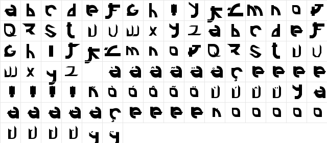 Arial Regular Character Map