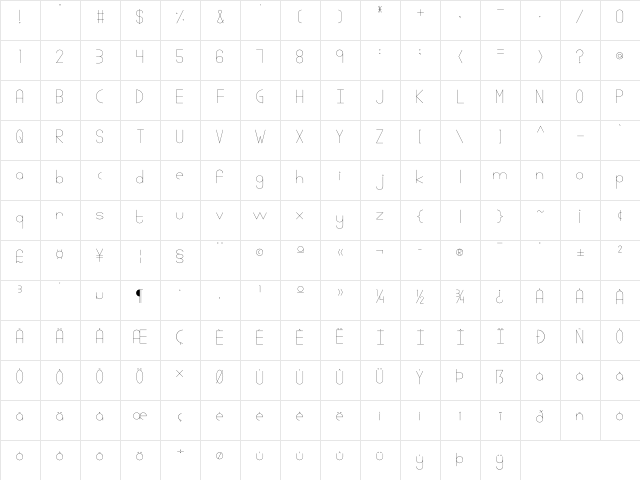 Linlegrey regular Character Map