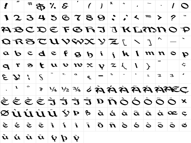 Liquid Regular Character Map