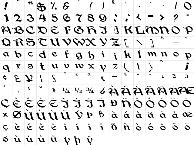 Liquid Regular Character Map