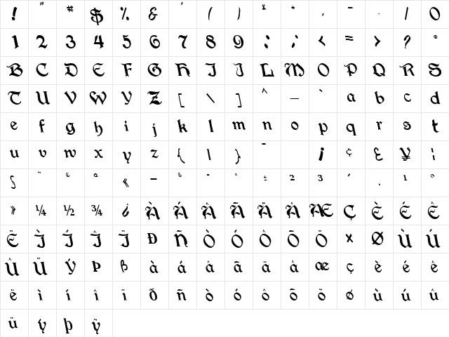 Liquid Regular Character Map