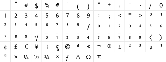 Lisboa Sans Expert Regular Character Map