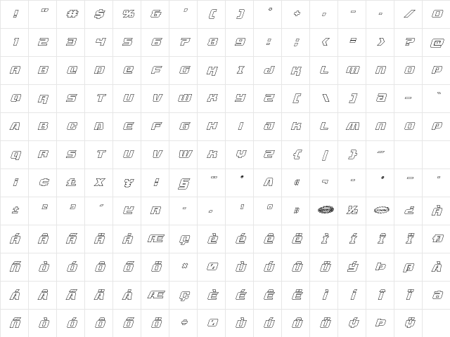 Livewired Outline Italic Outline Italic Character Map Livewired Outline Italic Outline Italic Character Map