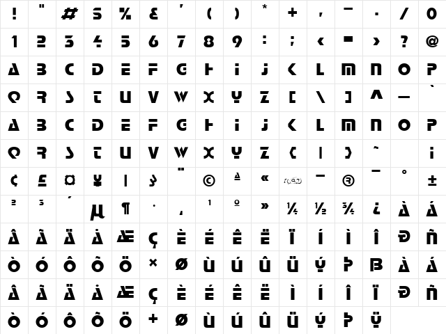 Logan Regular Character Map
