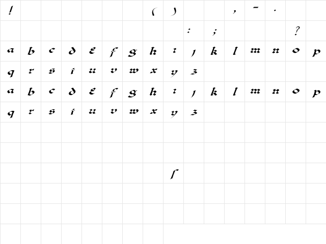 Lombardo Wd Italic Italic Character Map