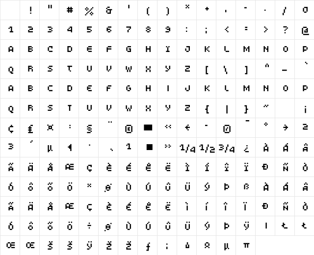 LomoWebPixel LT Std 4 Regular Character Map LomoWebPixel LT Std 4 Regular Character Map