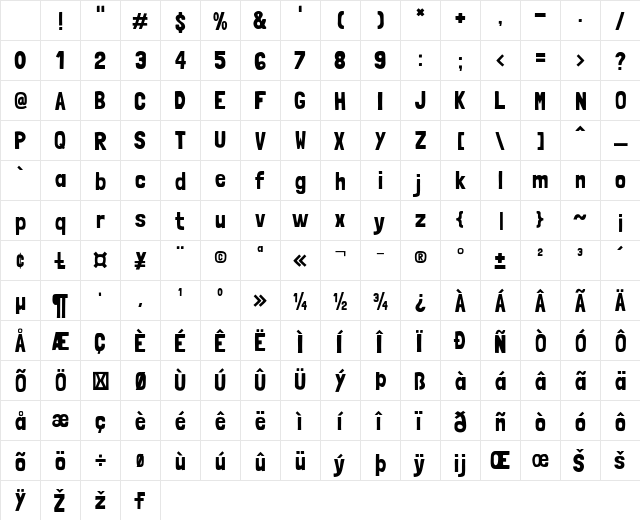 Londrina Solid Regular Character Map Londrina Solid Regular Character Map