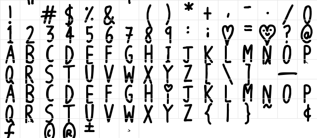 Long Loving Letters Regular Character Map Long Loving Letters Regular Character Map