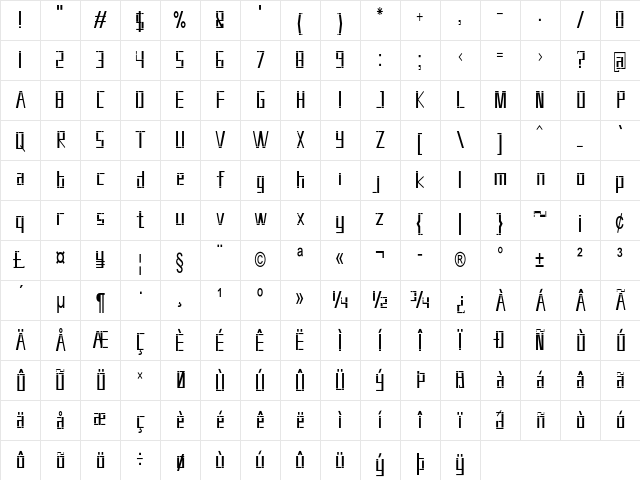 Longhurst Condensed Regular Character Map Longhurst Condensed Regular Character Map
