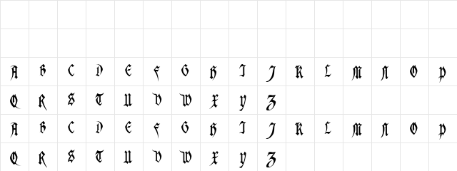 LoranCaps Normal Character Map