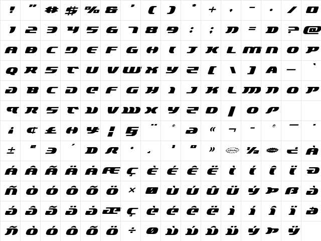 Lord of the Sith Expanded Italic Expanded Italic Character Map Lord of the Sith Expanded Italic Expanded Italic Character Map